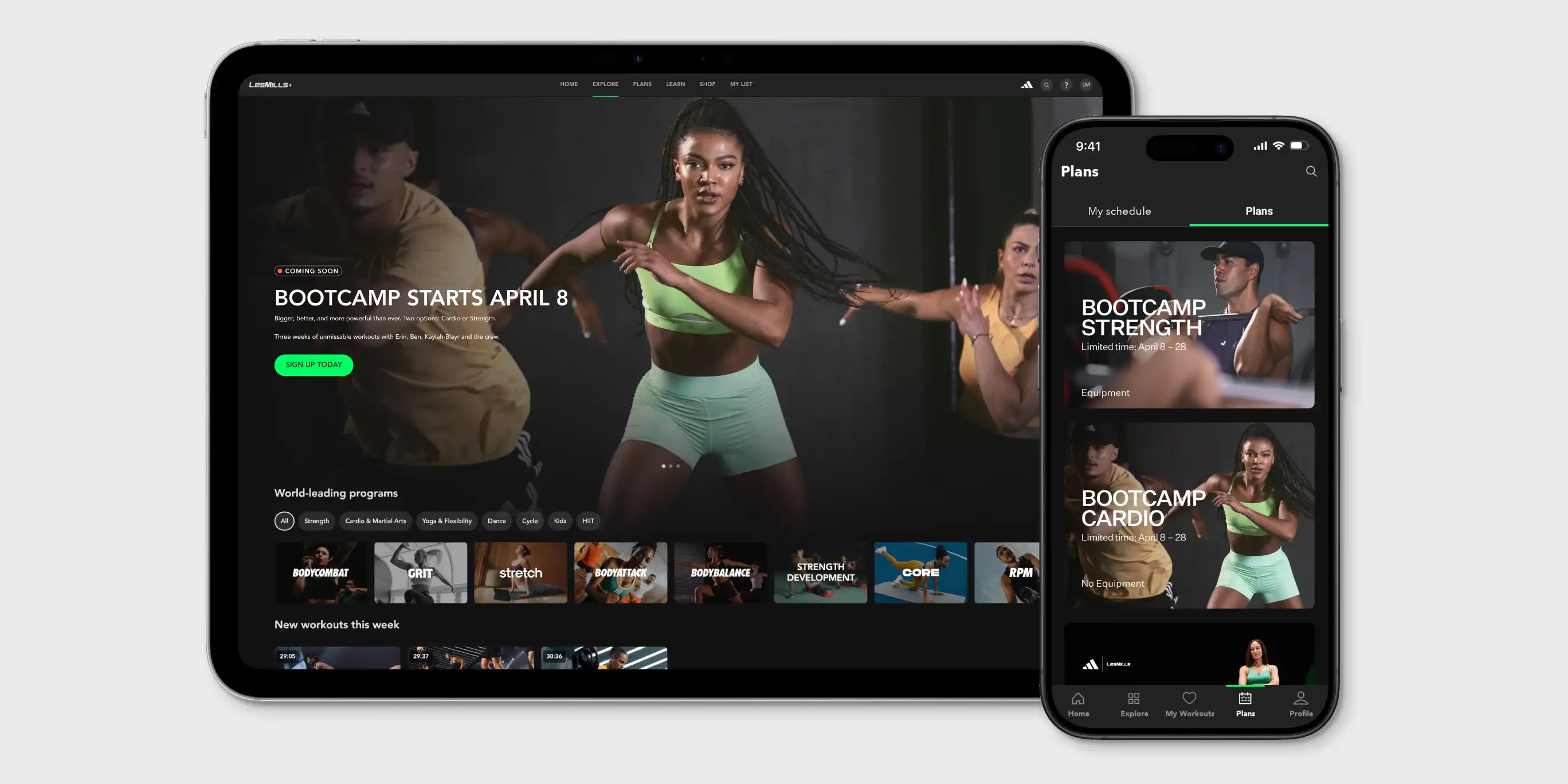 On the LES MILLS+ platform and app